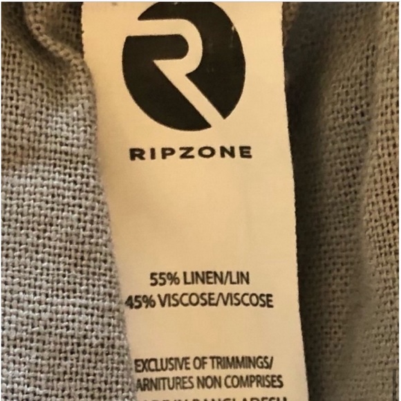 Ripzone grey linen pull on gorpcore drawstring elastic waist short size large - Picture 8 of 8